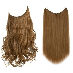 1 set of Golden auburn Wavy and Straight Hair Extensions from That Hair.